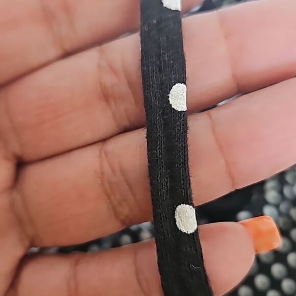 Women's Custom-Made Polka Dot Spaghetti Straps A-line Midi Dress M/L Black/White - Picture 12 of 16